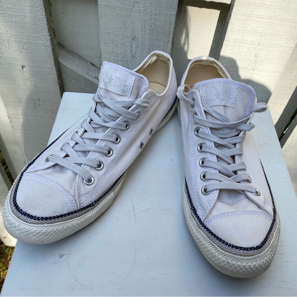 White Canvas Chuck Taylor All Stars Low Tops - Picture 7 of 7